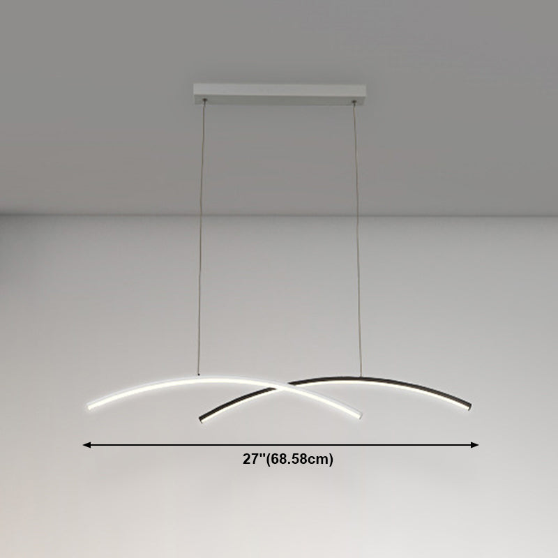 Contemporary Style Linear Shape Island Lights Metal 2 Light Island Light Fixtures