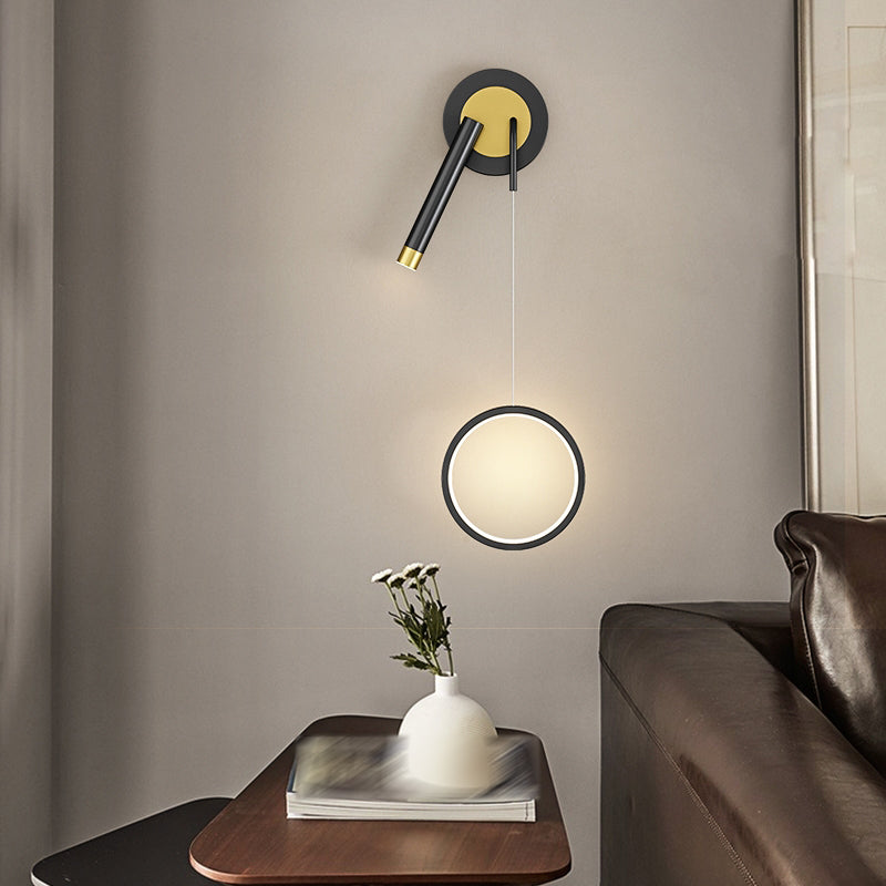 Modern Style Unique Shape Wall Sconce Metal 2 Light Wall Lighting for Bedroom