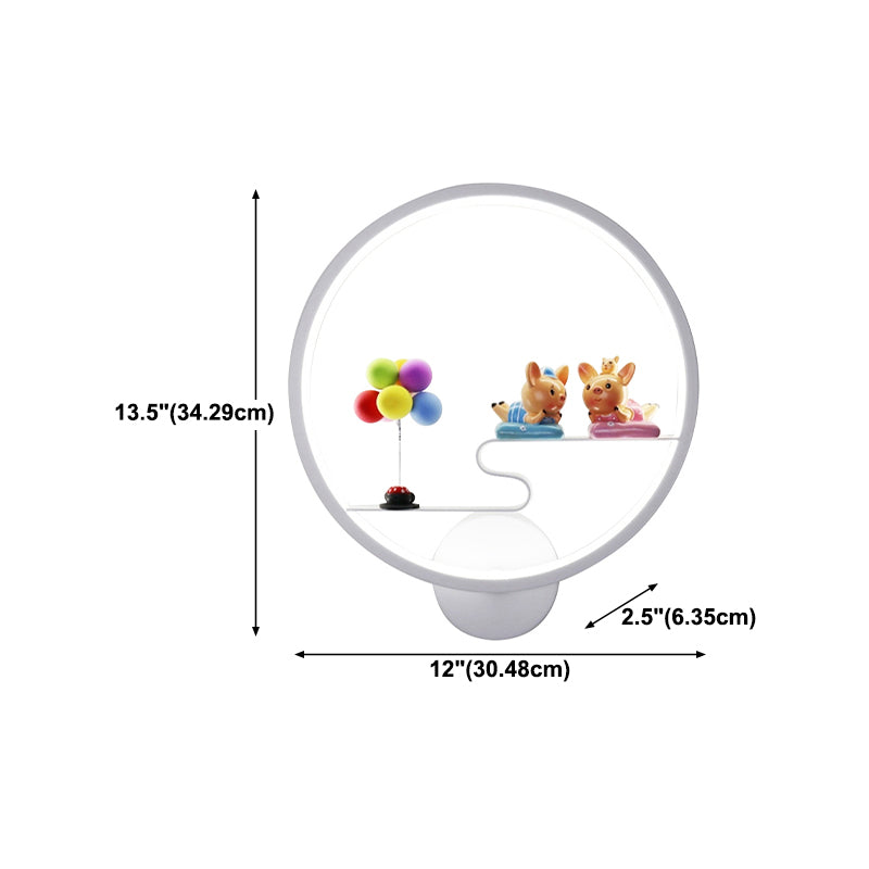 Modern Simple Metal Wall Light Circle Shape Wall Lamp with Silica Gel Shade for Bedroom