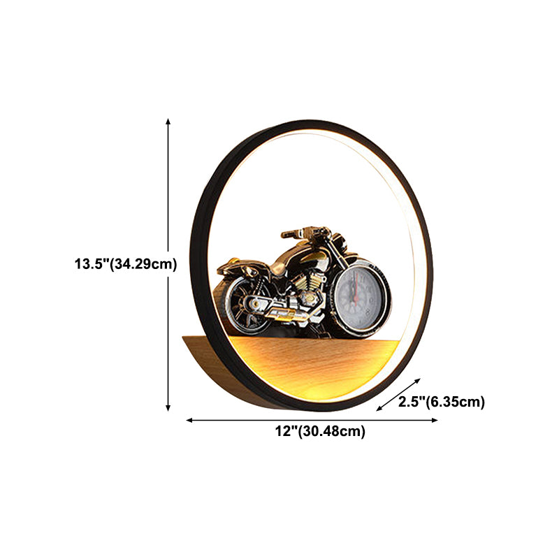 Modern Simple Metal Wall Light Circle Shape Wall Lamp with Silica Gel Shade for Bedroom