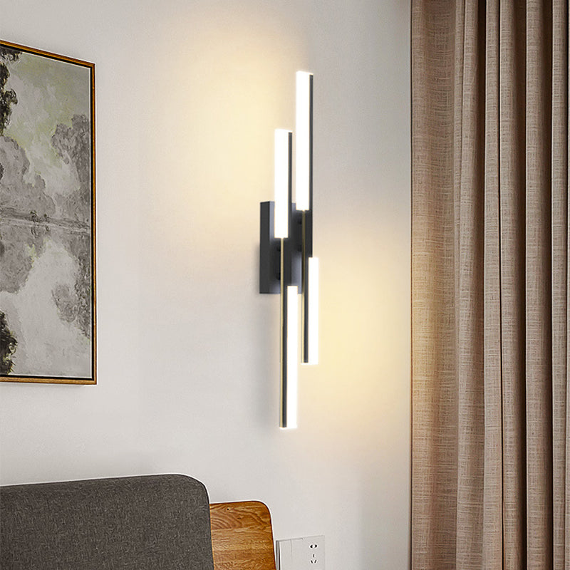 Metal Linear Shape Wall Lighting Modern Style Multi Lights Wall Mounted Light Fixture
