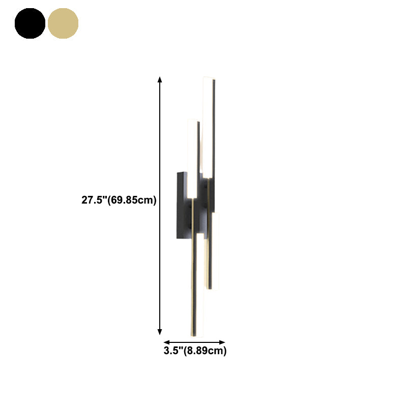 Metal Linear Shape Wall Lighting Modern Style Multi Lights Wall Mounted Light Fixture