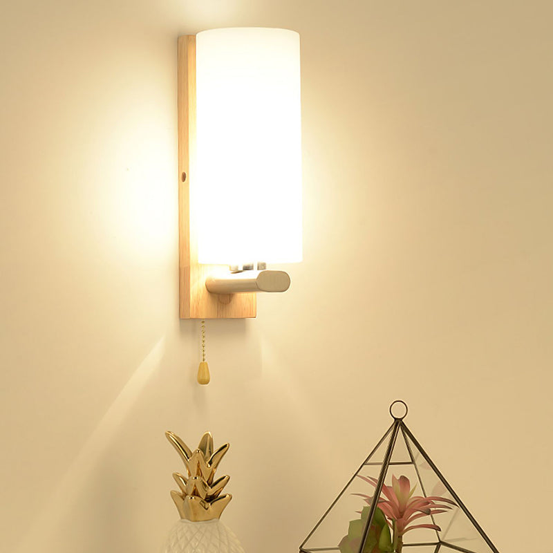 1-Light Wall Mount Light Modern Wooden Wall Sconce Lamp for Living Room(Plant not include)