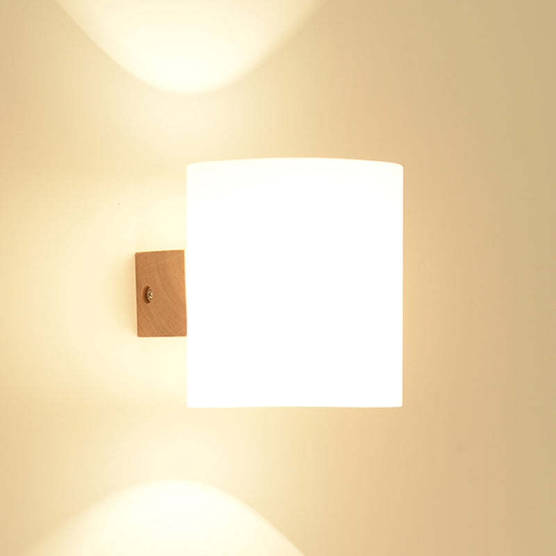 1-Light Wall Mount Light Modern Wooden Wall Sconce Lamp for Living Room(Plant not include)