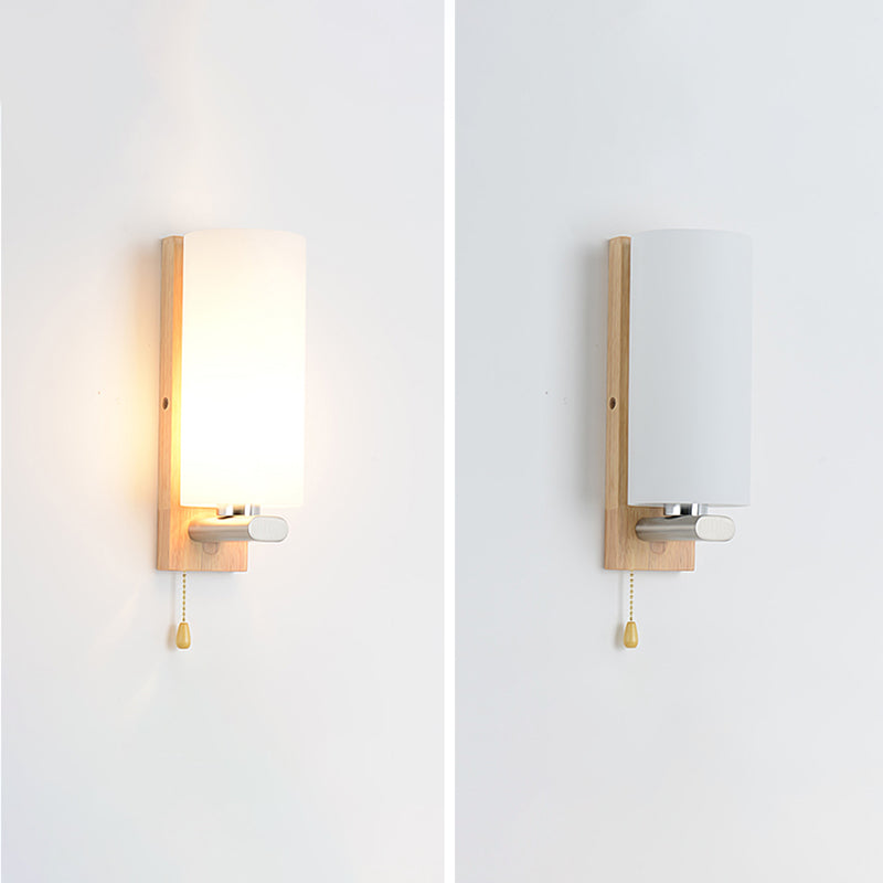 1-Light Wall Mount Light Modern Wooden Wall Sconce Lamp for Living Room(Plant not include)
