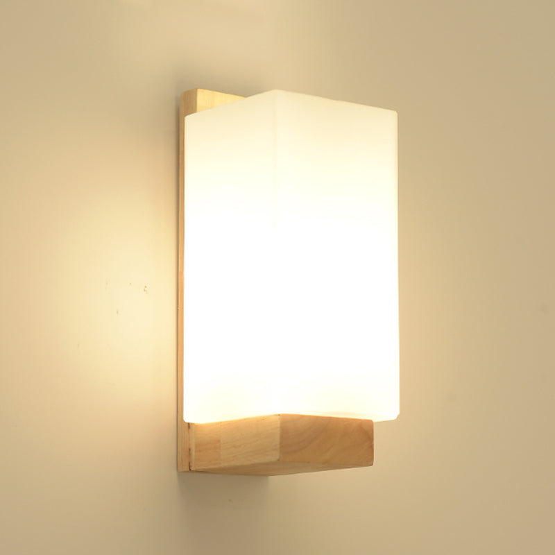 1-Light Wall Mount Light Modern Wooden Wall Sconce Lamp for Living Room(Plant not include)