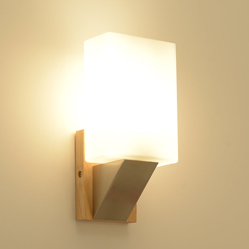 1-Light Wall Mount Light Modern Wooden Wall Sconce Lamp for Living Room(Plant not include)