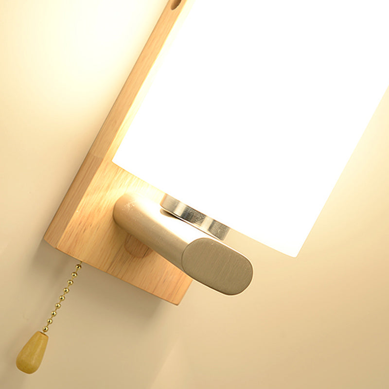 1-Light Wall Mount Light Modern Wooden Wall Sconce Lamp for Living Room(Plant not include)