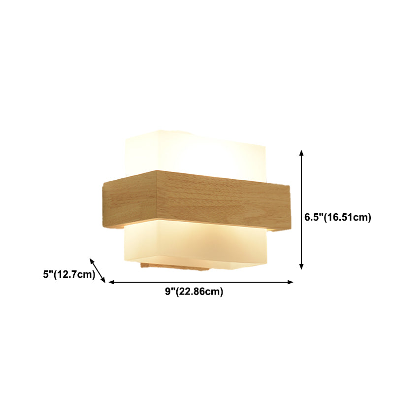 1-Light Wall Mount Light Modern Wooden Wall Sconce Lamp for Living Room(Plant not include)