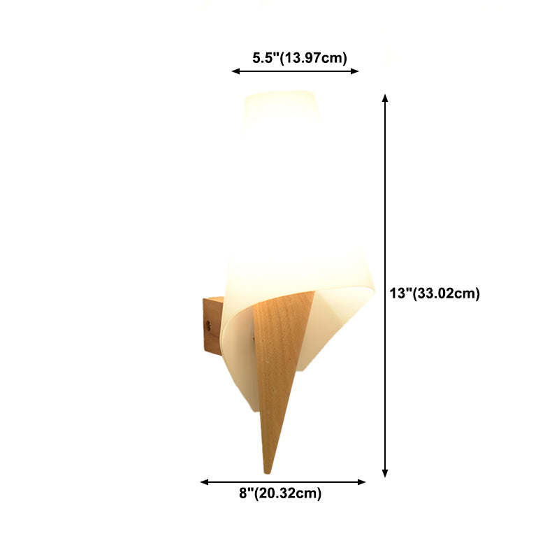 1-Light Wall Mount Light Modern Wooden Wall Sconce Lamp for Living Room(Plant not include)