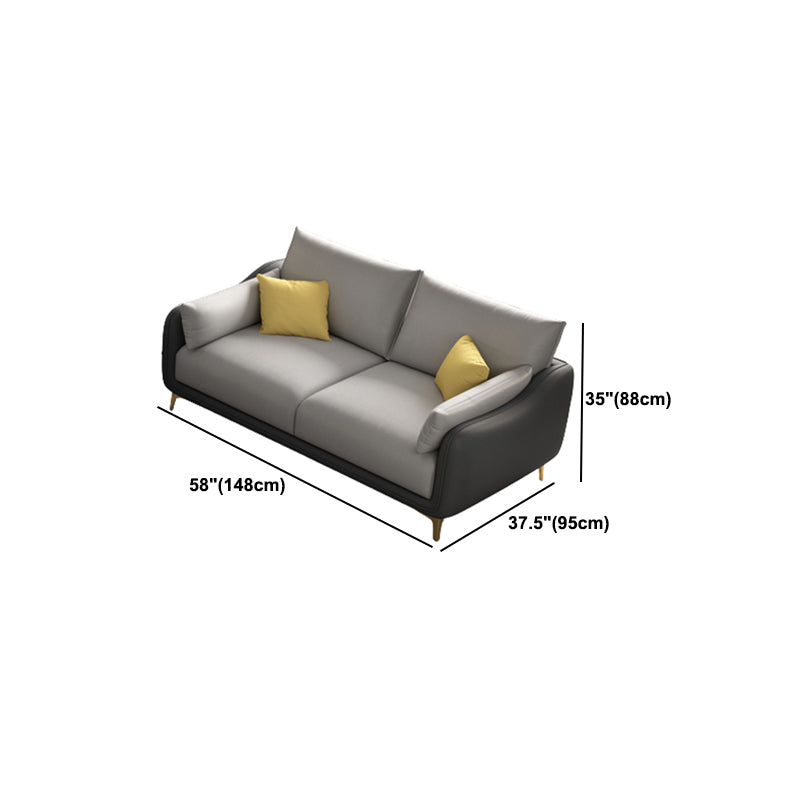 Contemporary Sloped Arm Faux Leather Stain Resistant Sofa Couch