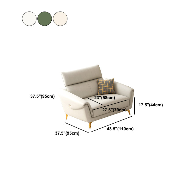 Faux Leather Sofa 37.40" D x 37.40" H Flared Arm Sofa for Living Room
