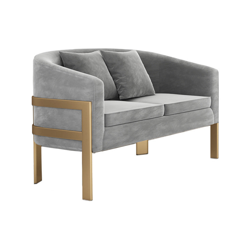 Velvet Sloped Arms Sofa with Tight Back for Living Room 28.35" High