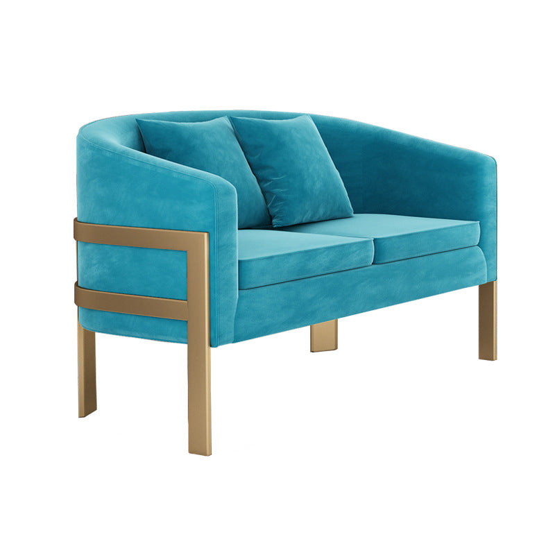 Velvet Sloped Arms Sofa with Tight Back for Living Room 28.35" High