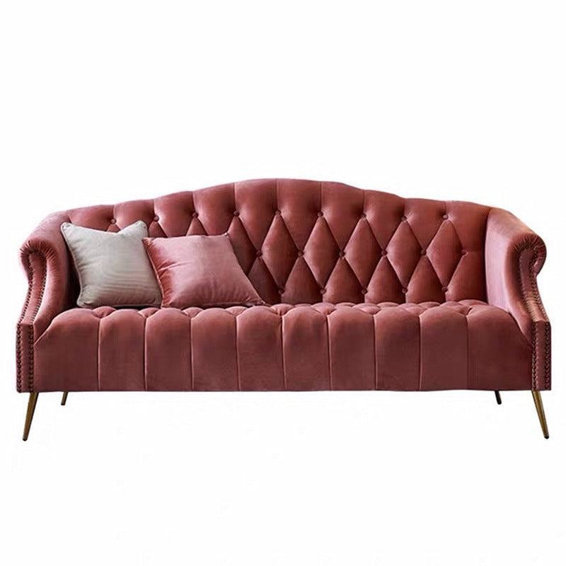 Rolled Arms Sofa with Tufted Back for Living Room 37.4" High