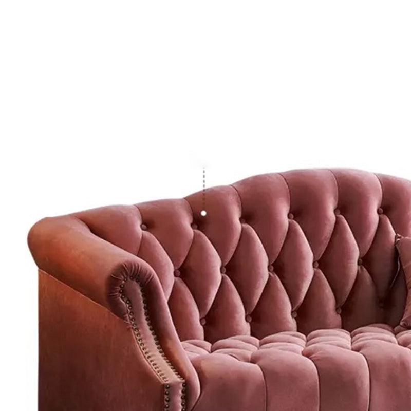 Rolled Arms Sofa with Tufted Back for Living Room 37.4" High