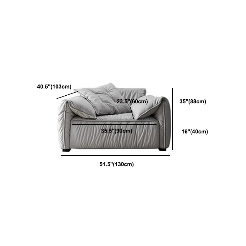 Contemporary Standard Pillow Top Arm Sofa Couch with Pillows in Grey