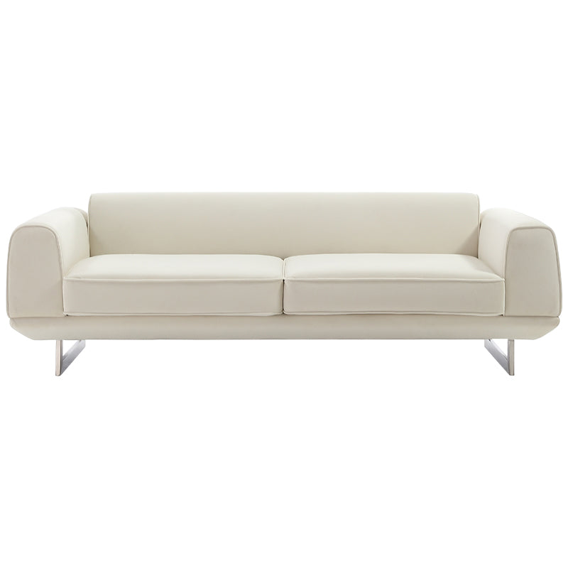 Square Arm Velvet Sofa with Tight Back for Living Room 26.77" High