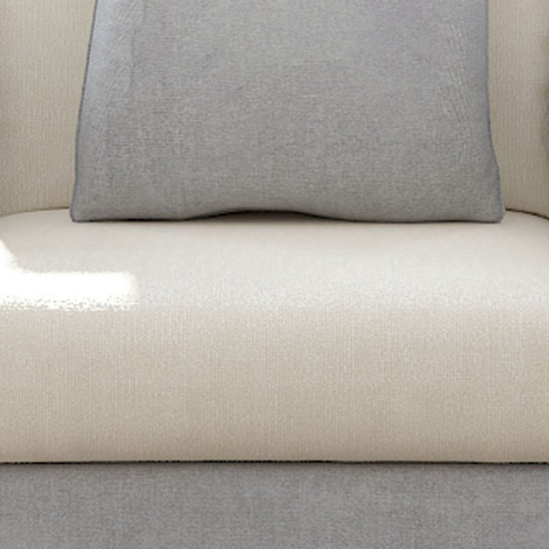 Contemporary White Cushions Standard Square Arm Stationary Sofa