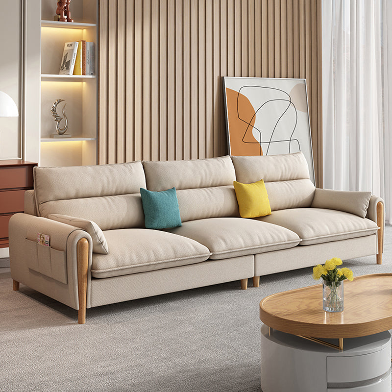 Modern Sewn Pillow Back Standard Pillow Top Arm with Storage Sofa