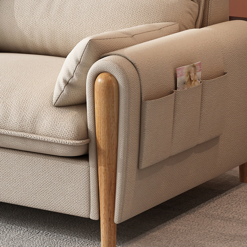 Modern Sewn Pillow Back Standard Pillow Top Arm with Storage Sofa