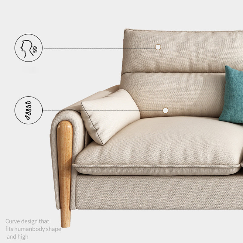 Modern Sewn Pillow Back Standard Pillow Top Arm with Storage Sofa
