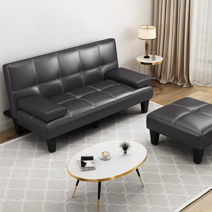 Contemporary Adjustable Sofa Convertible Sofa with Biscuit Back for Living Room