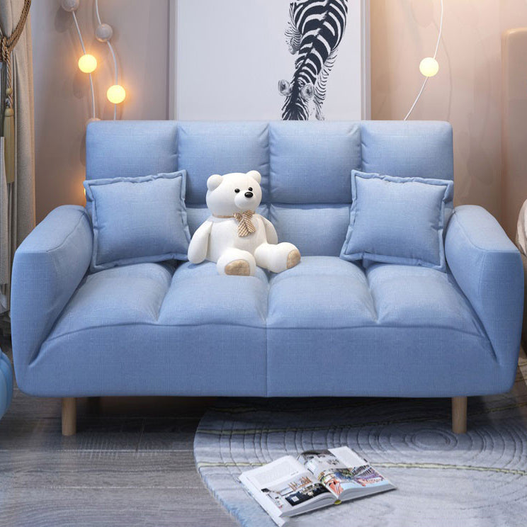 Linen Contemporary Square Arm Adjustable Sofa Convertible Sofa for Living Room