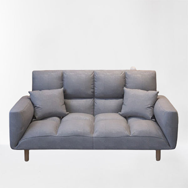 Linen Contemporary Square Arm Adjustable Sofa Convertible Sofa for Living Room