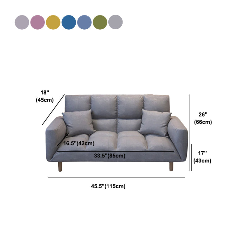 Linen Contemporary Square Arm Adjustable Sofa Convertible Sofa for Living Room