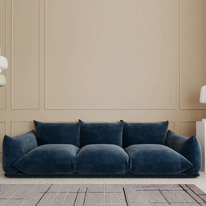 Velvet Pillow Top Arm Sofa with Pillows Back for Living Room