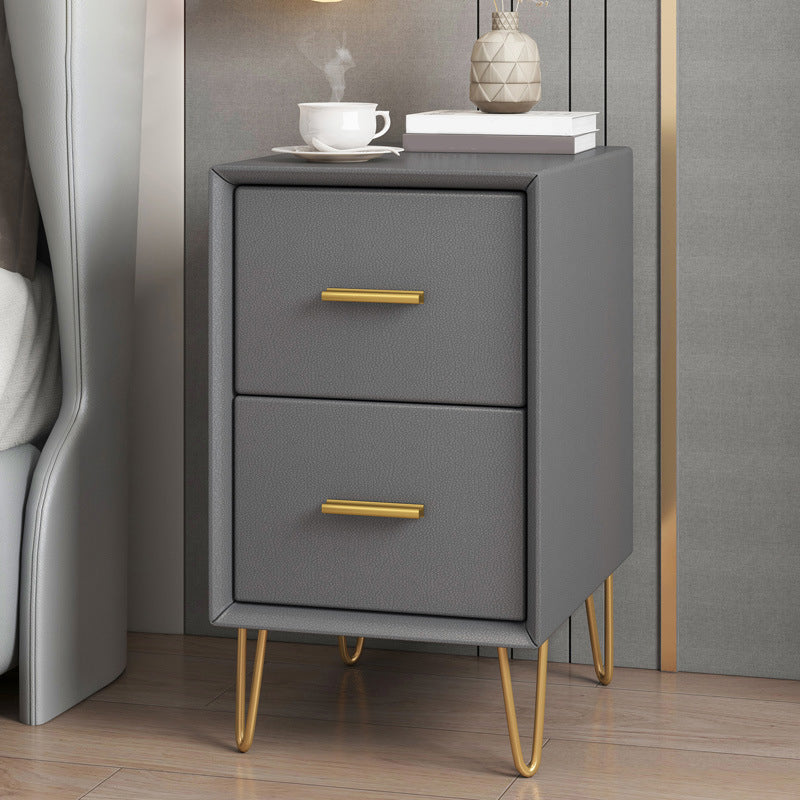 Wooden Nightstand 18.5"/19.2"' Tall 2 - Drawer Nightstand in White / Blue / Grey