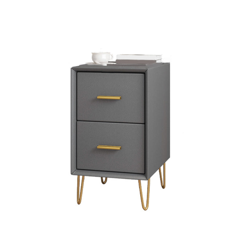 Wooden Nightstand 18.5"/19.2"' Tall 2 - Drawer Nightstand in White / Blue / Grey