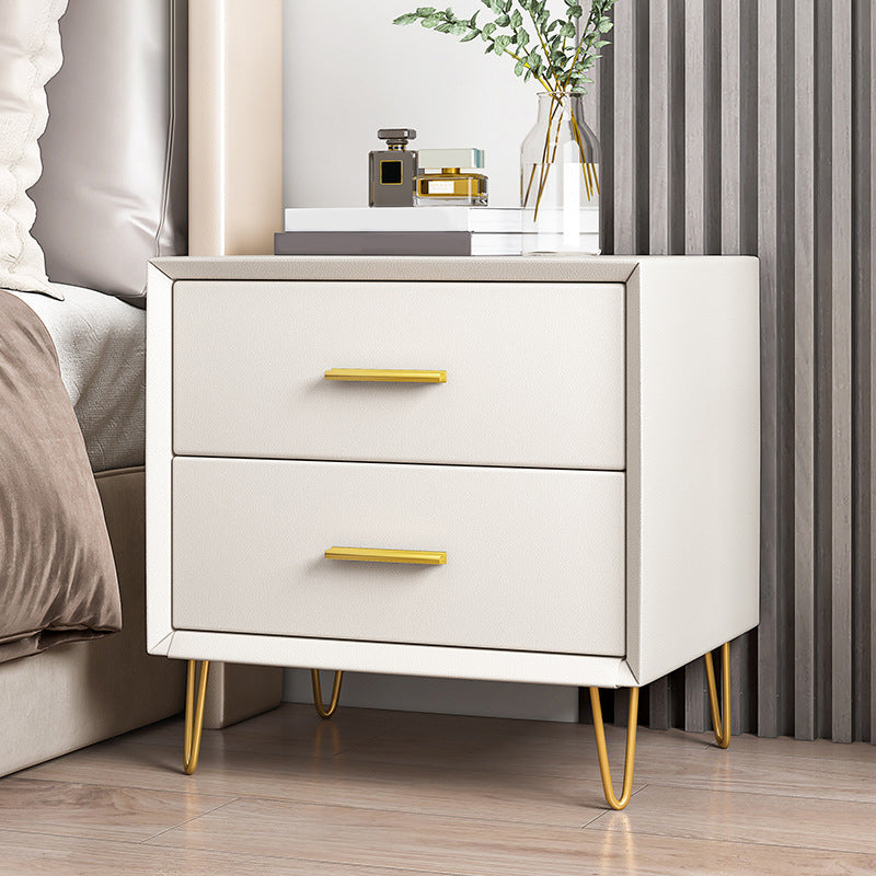 Wooden Nightstand 18.5"/19.2"' Tall 2 - Drawer Nightstand in White / Blue / Grey