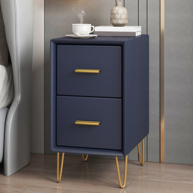 Wooden Nightstand 18.5"/19.2"' Tall 2 - Drawer Nightstand in White / Blue / Grey