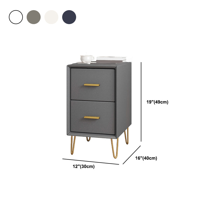 Wooden Nightstand 18.5"/19.2"' Tall 2 - Drawer Nightstand in White / Blue / Grey