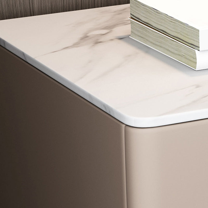 Solid Wood Frame 2 Drawer Leather Gold Table Legs Multi Color Choice Nightstand