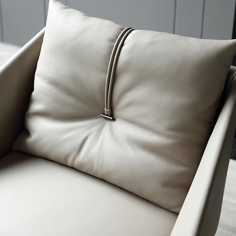 Solid Color Faux Leather Arms Included Swivel with Cushion Barrel Chair