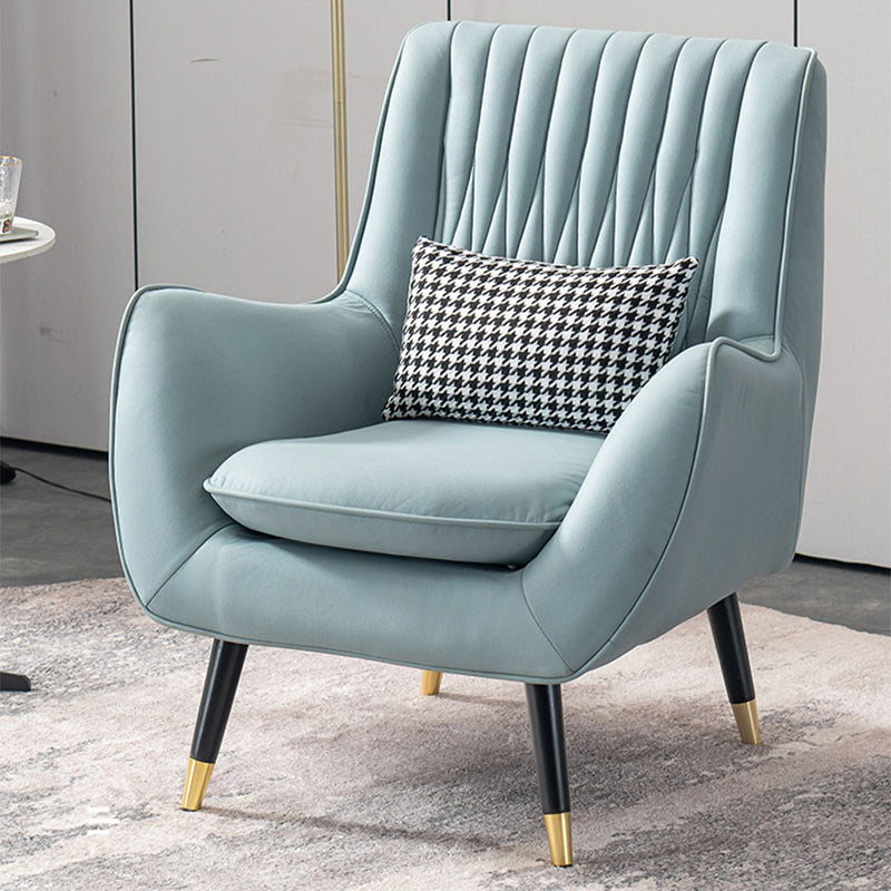 Faux Leather Arm Chair 31.49" L x 27.55" W x 35.43" H Flared Arms Chair for Living Room