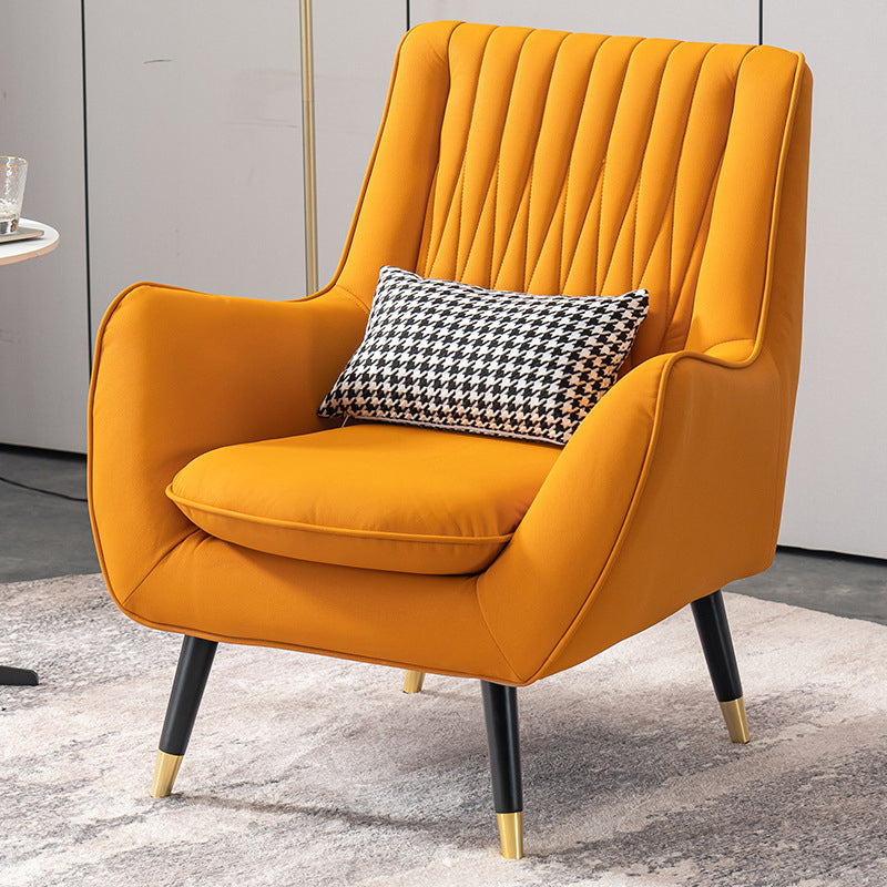 Faux Leather Arm Chair 31.49" L x 27.55" W x 35.43" H Flared Arms Chair for Living Room