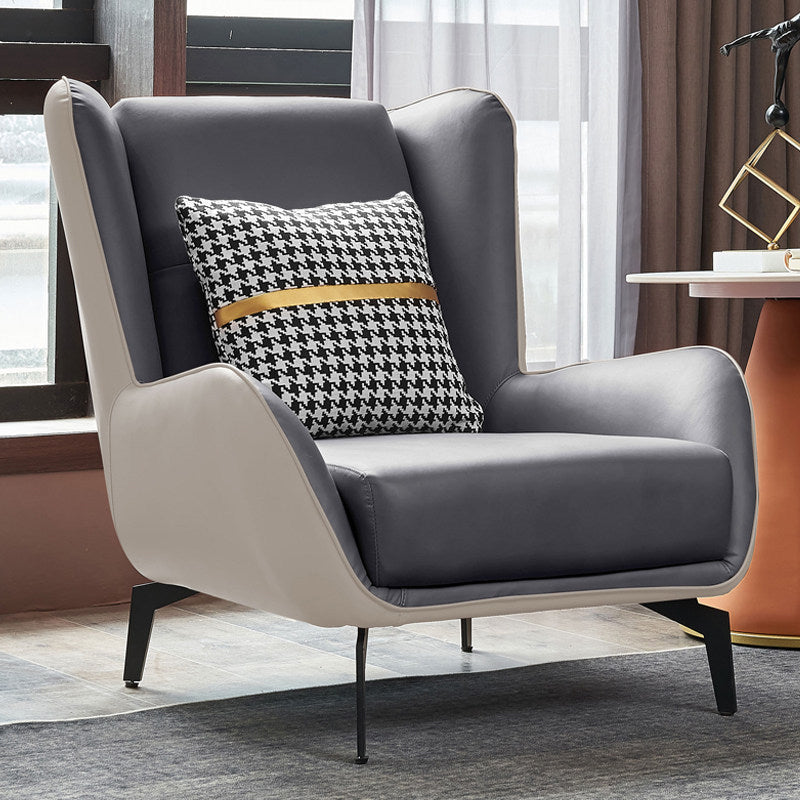 Faux Leather Wingback Chair 30.31" L x 37.79" W x 34.64" H Arms Chair for Living Room