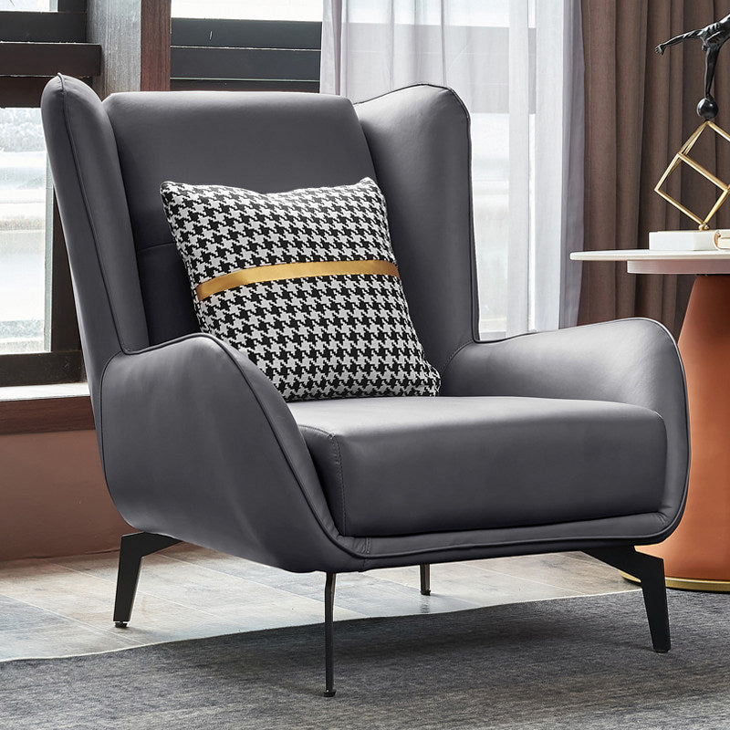 Faux Leather Wingback Chair 30.31" L x 37.79" W x 34.64" H Arms Chair for Living Room