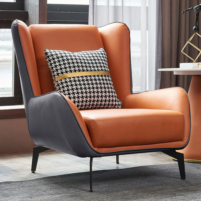 Faux Leather Wingback Chair 30.31" L x 37.79" W x 34.64" H Arms Chair for Living Room