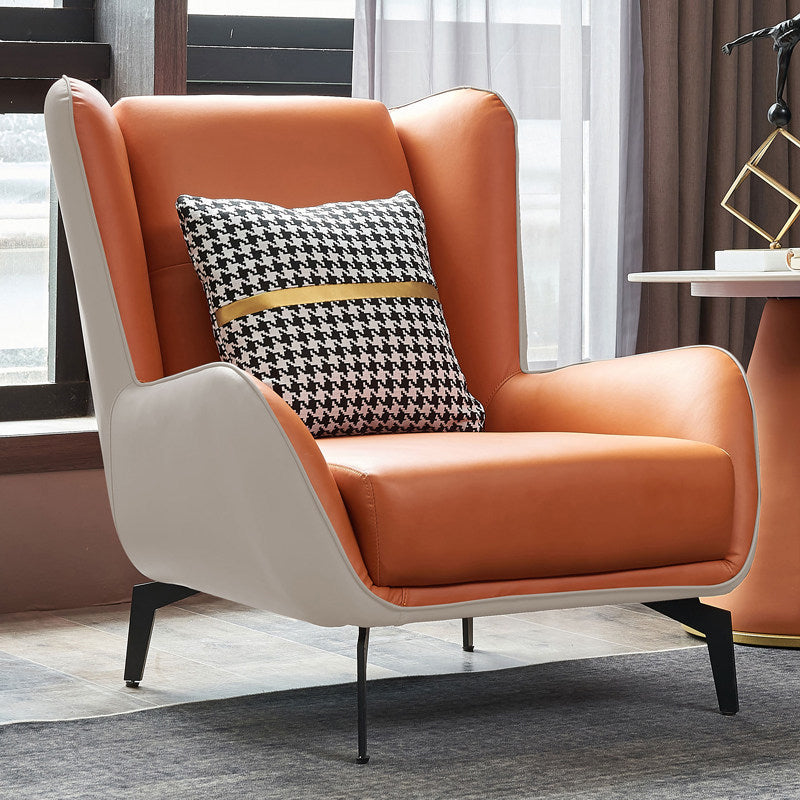 Faux Leather Wingback Chair 30.31" L x 37.79" W x 34.64" H Arms Chair for Living Room