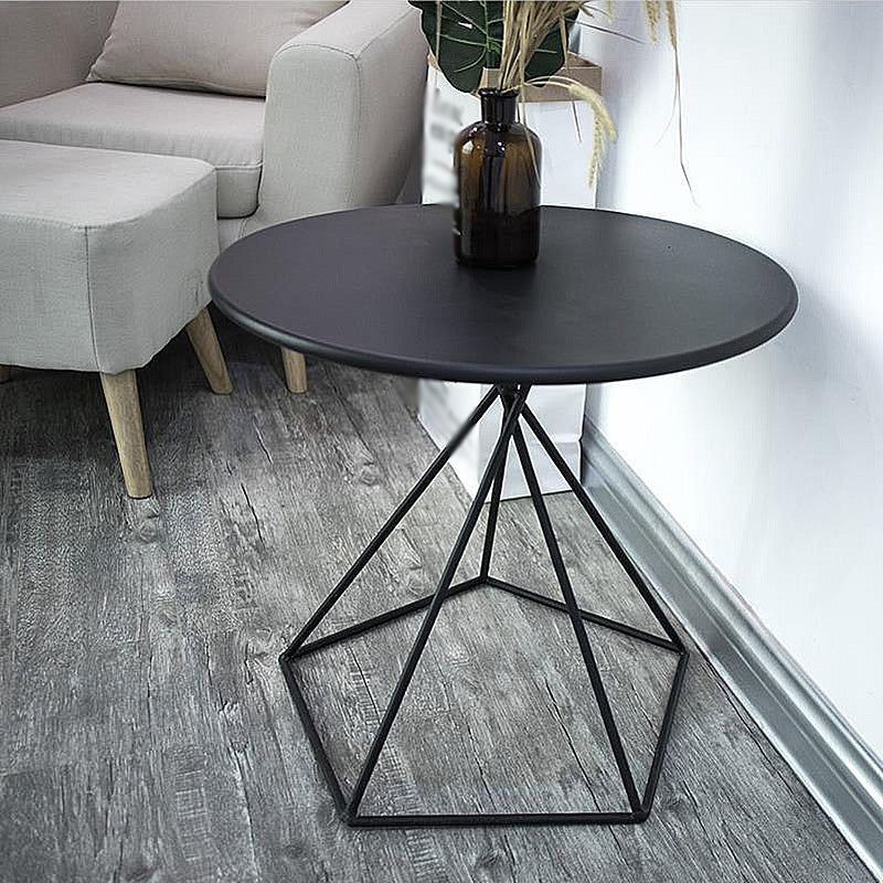 Modern Frame End Table Marble/metal Top Round Side Table for Living Room