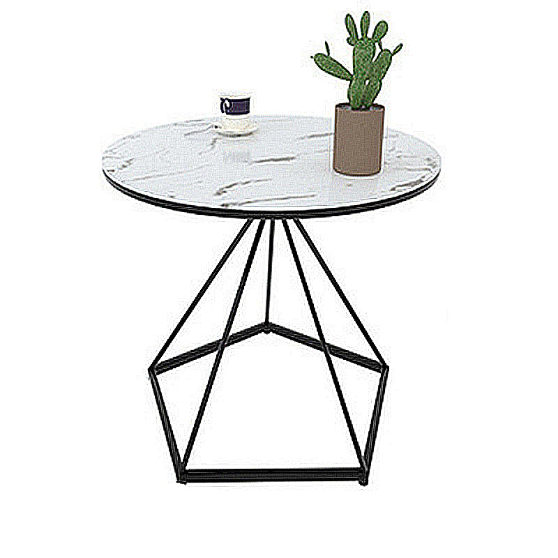 Modern Frame End Table Marble/metal Top Round Side Table for Living Room