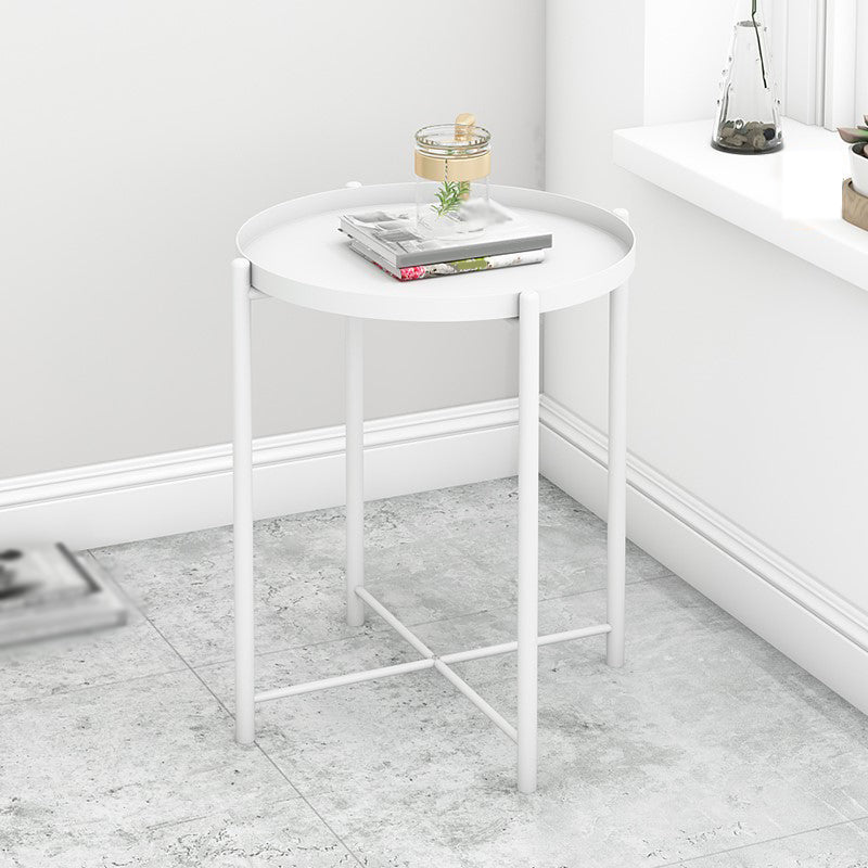 20.4"H Modern Metal Frame Base Solid Color Round Coffee Table End Table