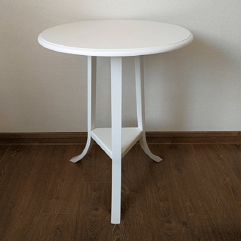 Modern Wooden 3 Leg Base Brown/White Round Coffee Table End Table