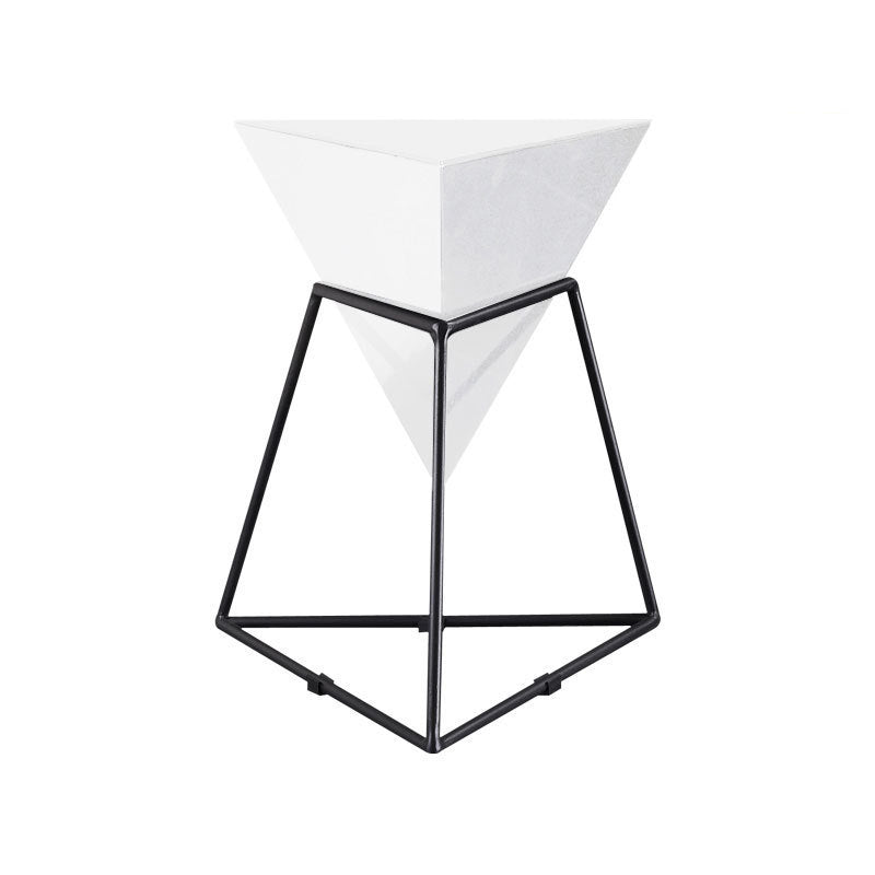 21.6"H Modern Metal Frame Base Solid Color Triangle Coffee Table End Table