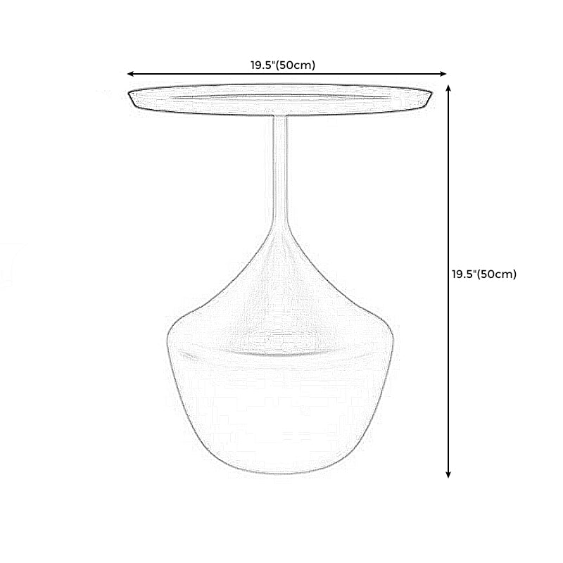 Modern Single Pedestal Base Solid Color Metal Round End Table